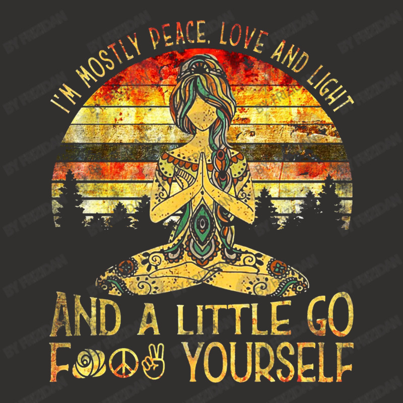 I'm Mostly Peace Love And Light Champion Hoodie by frizidan | Artistshot