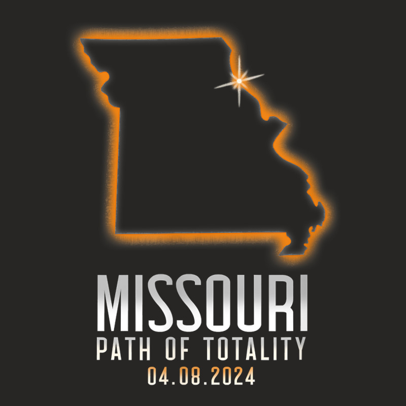 Map Of Missouri Path Of Totality 4.8.24 Total Solar Eclipse T Shirt Ladies Fitted T-Shirt by BeanblossomSheldon | Artistshot