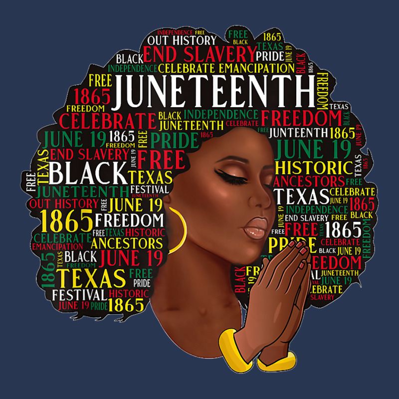 Juneteenth Melanin Black Women Natural Hair Afro Word Art T Shirt Ladies Denim Jacket by lorebrend | Artistshot