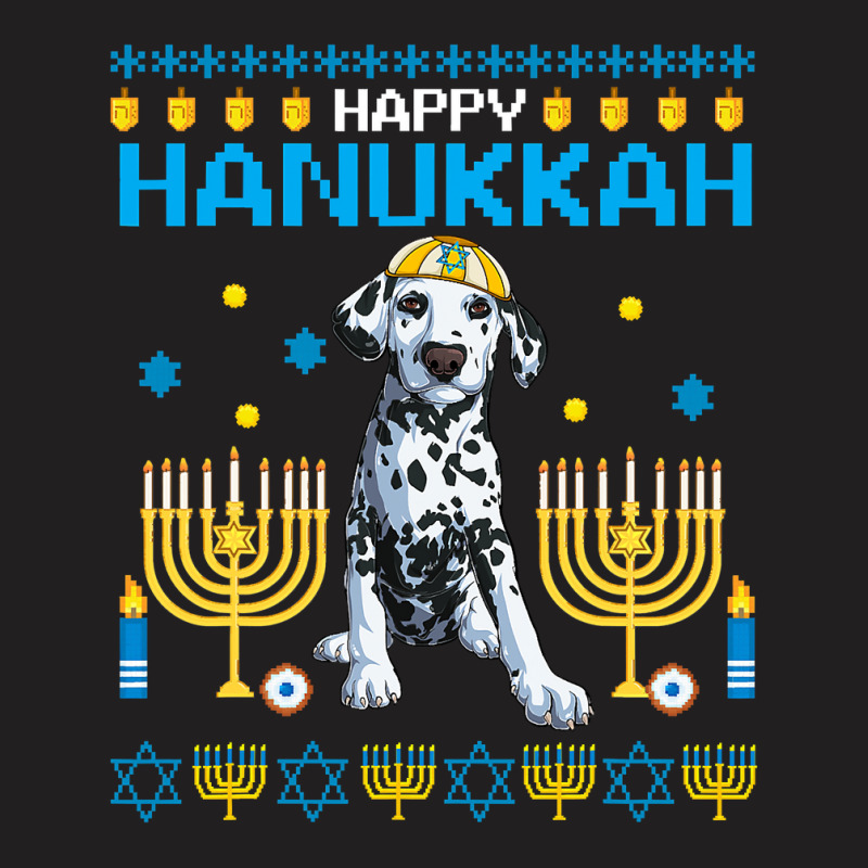 Dalmatian Funny Dog Chanukah Jewish Ugly Hanukkah Sweater Pajama 108 D T-shirt | Artistshot