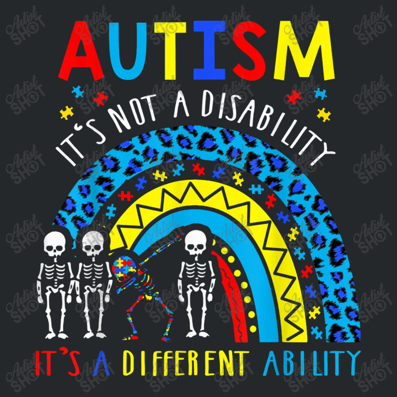 Rainbow Autism Its Not A Disability It's A Different Ability Crewneck Sweatshirt by jabaludden | Artistshot