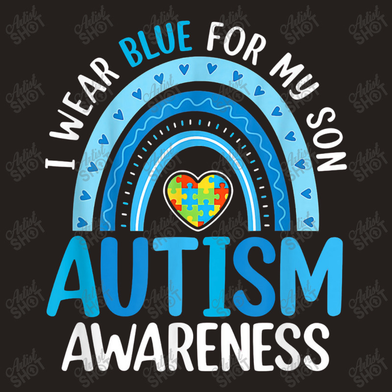 Rainbow I Wear Blue For My Son Autism Awareness Tank Top | Artistshot