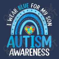 Rainbow I Wear Blue For My Son Autism Awareness Men Denim Jacket | Artistshot