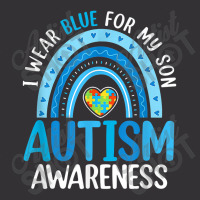 Rainbow I Wear Blue For My Son Autism Awareness Vintage Hoodie | Artistshot