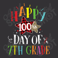 Red Plaid Leopard Happy 100th Day Of 7th Grade Vintage Short | Artistshot