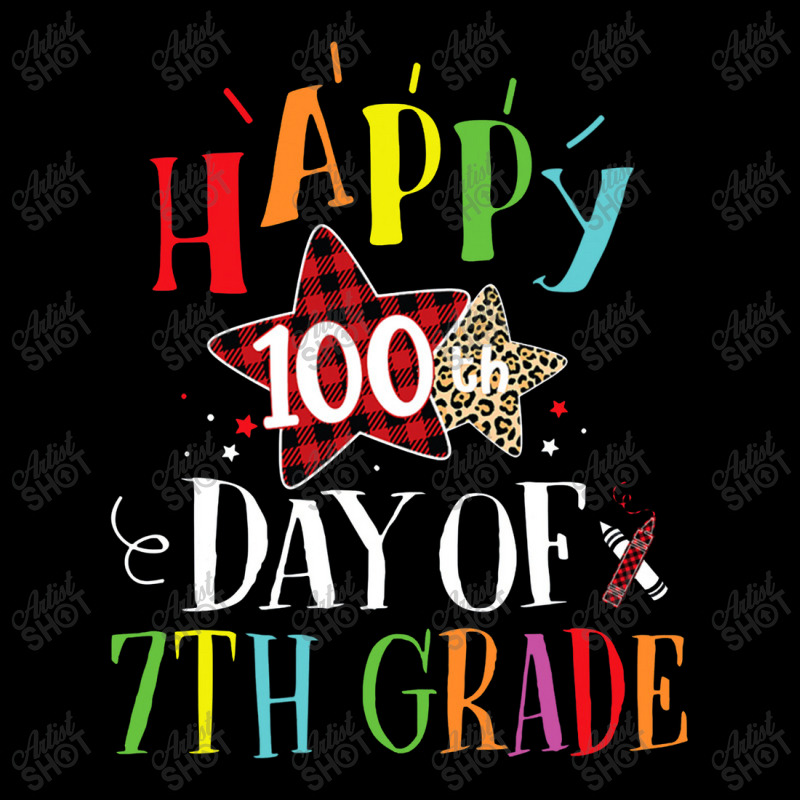 Red Plaid Leopard Happy 100th Day Of 7th Grade Lightweight Hoodie | Artistshot