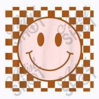 Retro Happy Face Smiley Face Checkered Pattern Trendy T-shirt | Artistshot