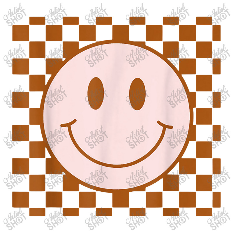 Retro Happy Face Smiley Face Checkered Pattern Trendy V-neck Tee | Artistshot