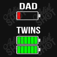 Mens Tired Dad Low Battery Twins Full Charge Funny Gift T Shirt Baby Bibs | Artistshot