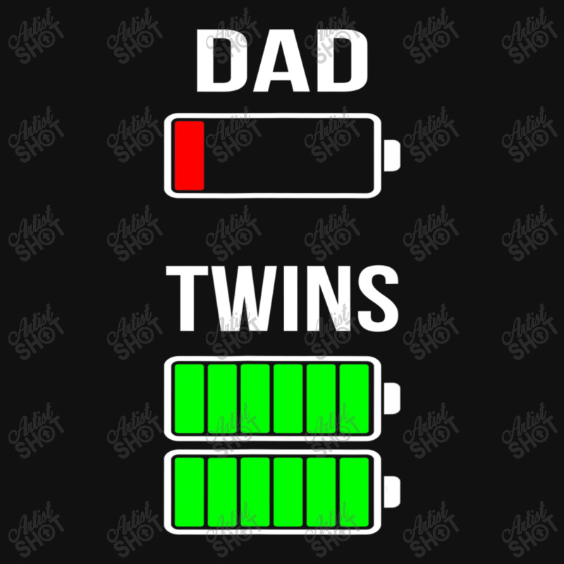 Mens Tired Dad Low Battery Twins Full Charge Funny Gift T Shirt Baby Bibs | Artistshot