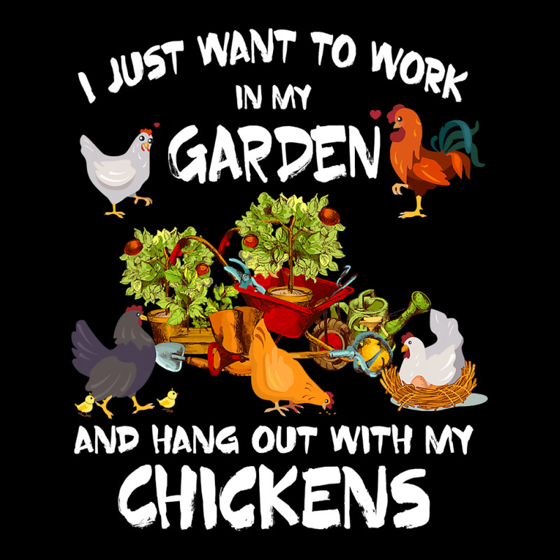 Chicken Chick Womens I Just Want To Work In My Garden And Hang Out Chi Adjustable Cap by circularflap | Artistshot