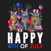 Cute Red White Blue Maine Coon Patriotic Happy 4th Of July T Shirt Classic T-shirt | Artistshot