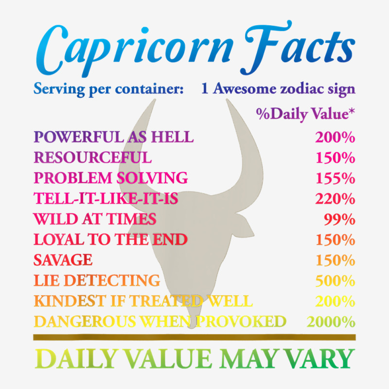 Capricorn Facts Birthday Zodiac Sign T Shirt Adjustable Cap | Artistshot