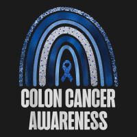 Colon Cancer Awareness Blue Ribbon And Rainbow Trending T Shirt Full-length Apron | Artistshot