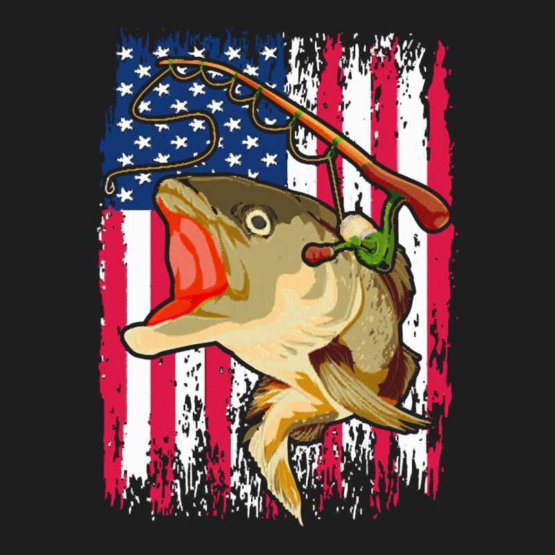 Fishing T  Shirt American Fisherman Angle Fish U S Flag Fishing T  Shi Classic T-shirt by partyguess | Artistshot