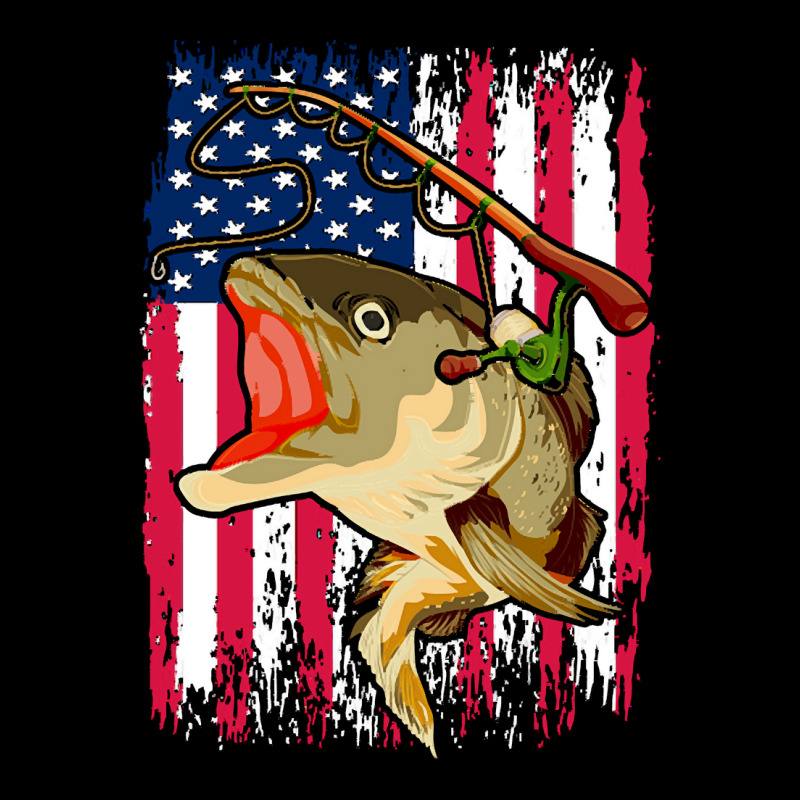 Fishing T  Shirt Fish Angling Hobby U S Flag American Fisherman Fishin Youth Jogger by partyguess | Artistshot