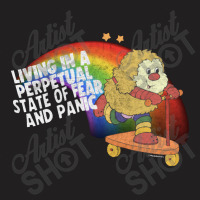 Living In A Perpetual State Of Fear & Panic Retro 80s Style Cartoon T-shirt | Artistshot