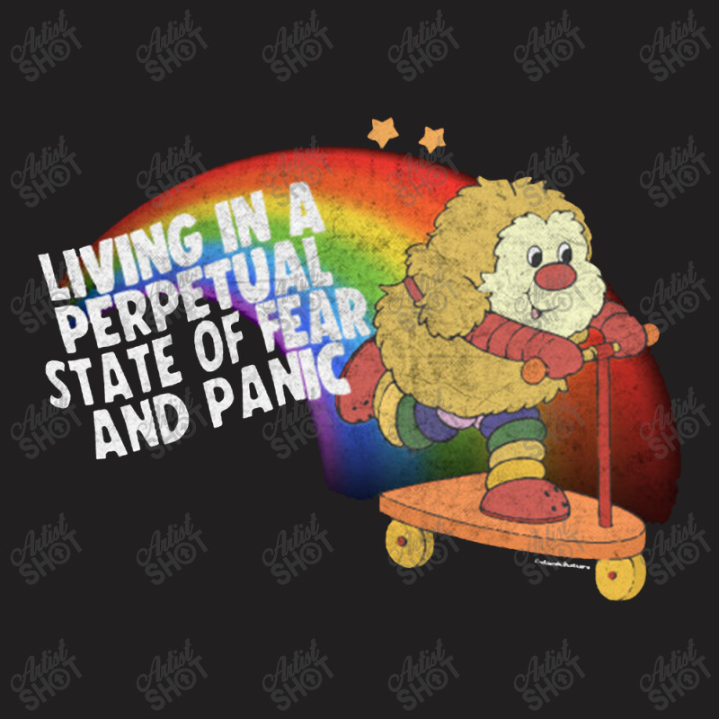 Living In A Perpetual State Of Fear & Panic Retro 80s Style Cartoon T-Shirt by bedaopini | Artistshot