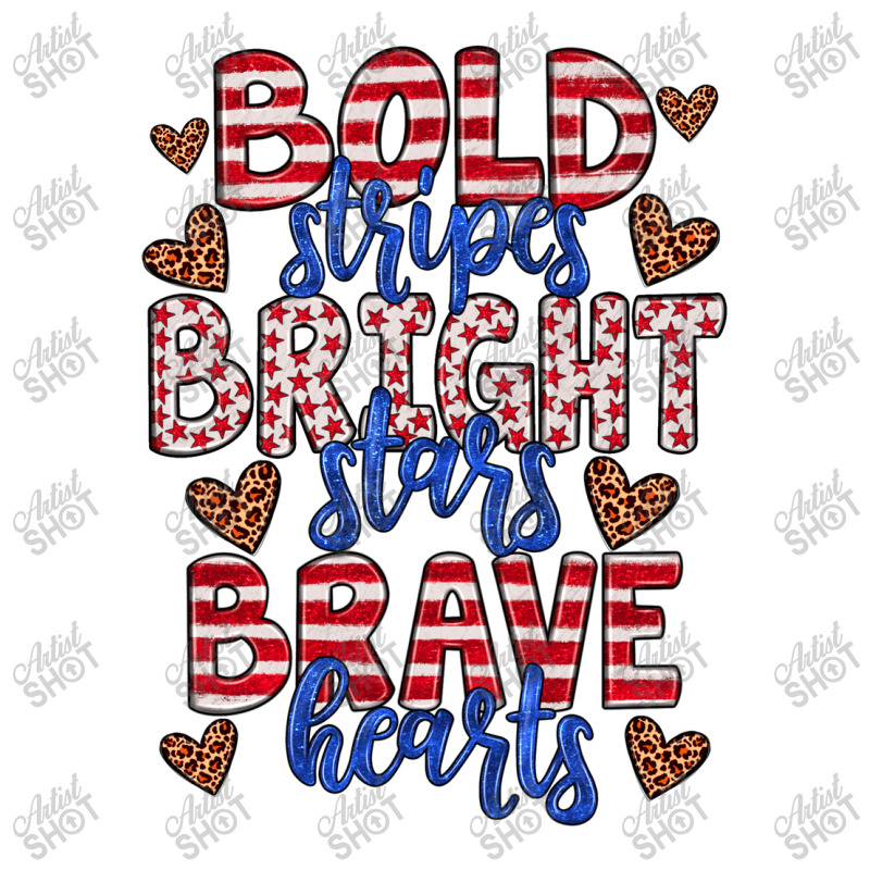 Bold Stripes Bright Stars Brave Hearts V-neck Tee | Artistshot