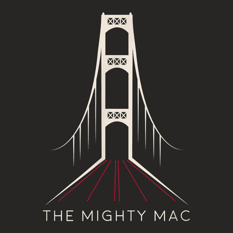 Michigan's Mackinac Bridge   The Mighty Mac T Shirt Ladies Fitted T-Shirt by ReagerAero | Artistshot