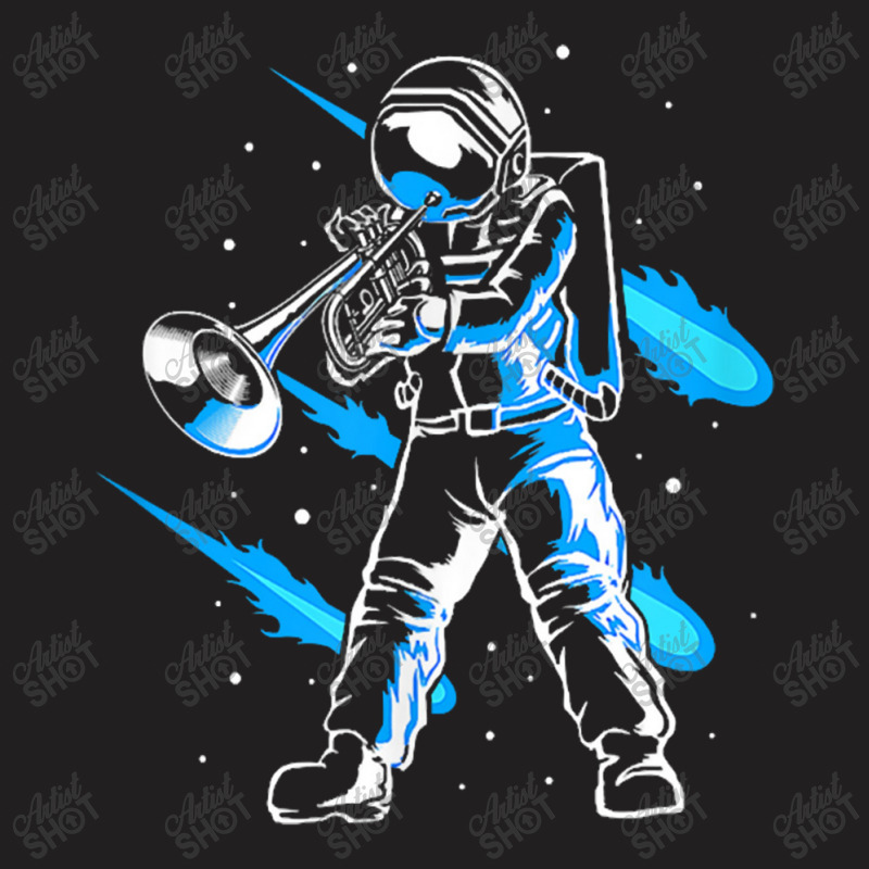 Funny Astronaut In Space Playing Trumpet Trumpeter T-shirt | Artistshot