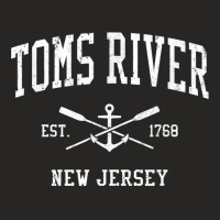 Toms River Nj Vintage Crossed Oars & Boat Anchor Sports T Shirt Ladies Fitted T-shirt | Artistshot