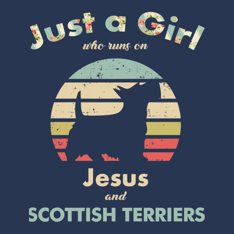 Dog Just A Girl Who Runs On Jesus And Scottish Terrier Puppy Pet Paw Men Denim Jacket by circularflap | Artistshot