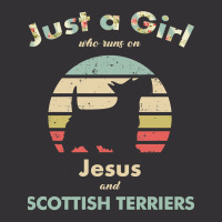 Dog Just A Girl Who Runs On Jesus And Scottish Terrier Puppy Pet Paw Vintage Hoodie | Artistshot