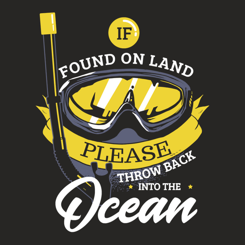 Diver Scuba If Found On Land Please Throw Back Into The Ocean Diver 20 Ladies Fitted T-Shirt by circularflap | Artistshot