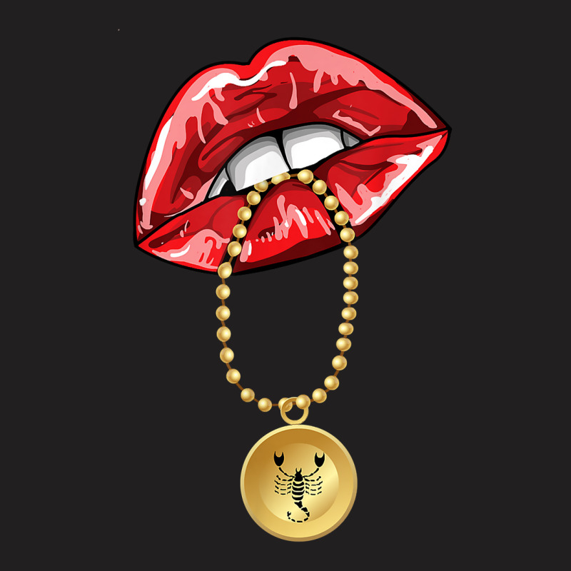 Scorpio Girl Juicy Lips Necklace Astrology Zodiac Sign T Shirt T-shirt | Artistshot