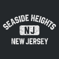 Seaside Heights Nj New Jersey Gym Style Distress White Print T Shirt Crewneck Sweatshirt | Artistshot