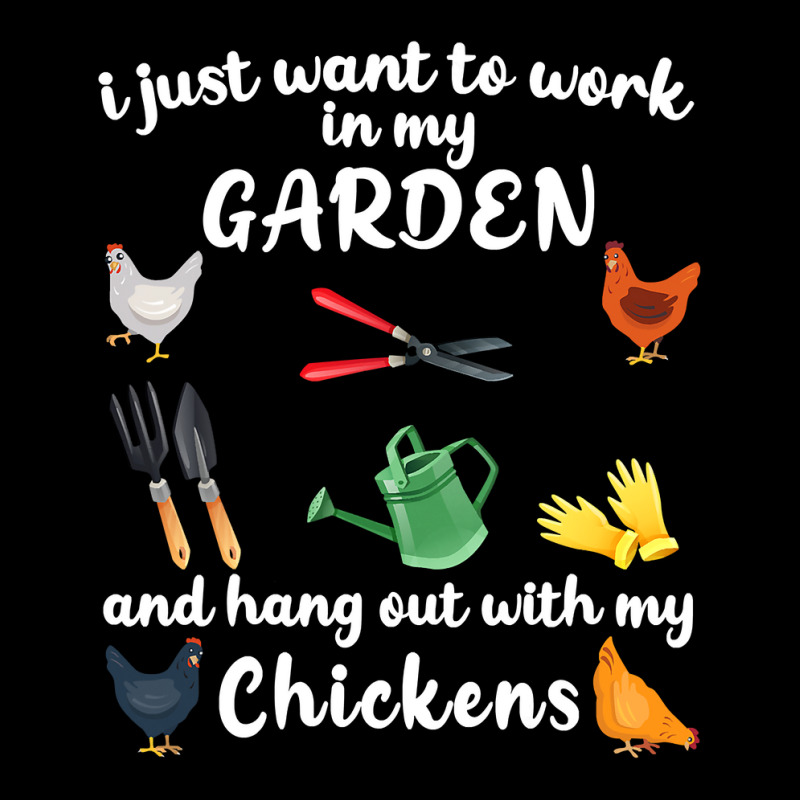 Chicken Chick I Just Want To Work In My Garden And Hang Out Chicken 28 Adjustable Cap by circularflap | Artistshot