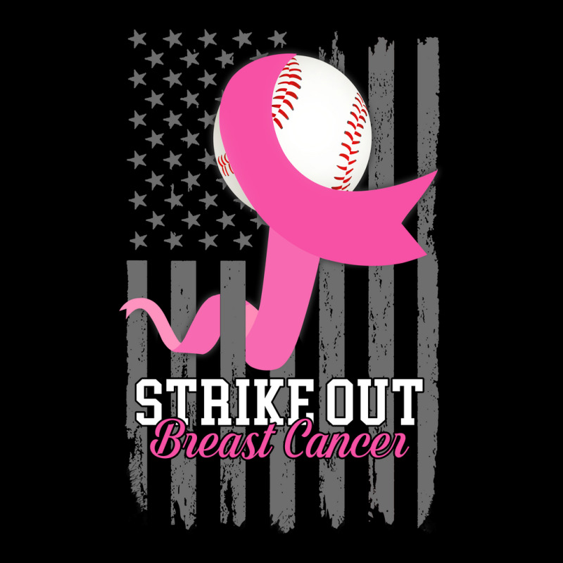 Breast Cancer Strike Out Baseball Flag Cancer Survivor Awareness V-Neck Tee by circularflap | Artistshot