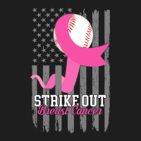 Breast Cancer Strike Out Baseball Flag Cancer Survivor Awareness Classic T-shirt | Artistshot