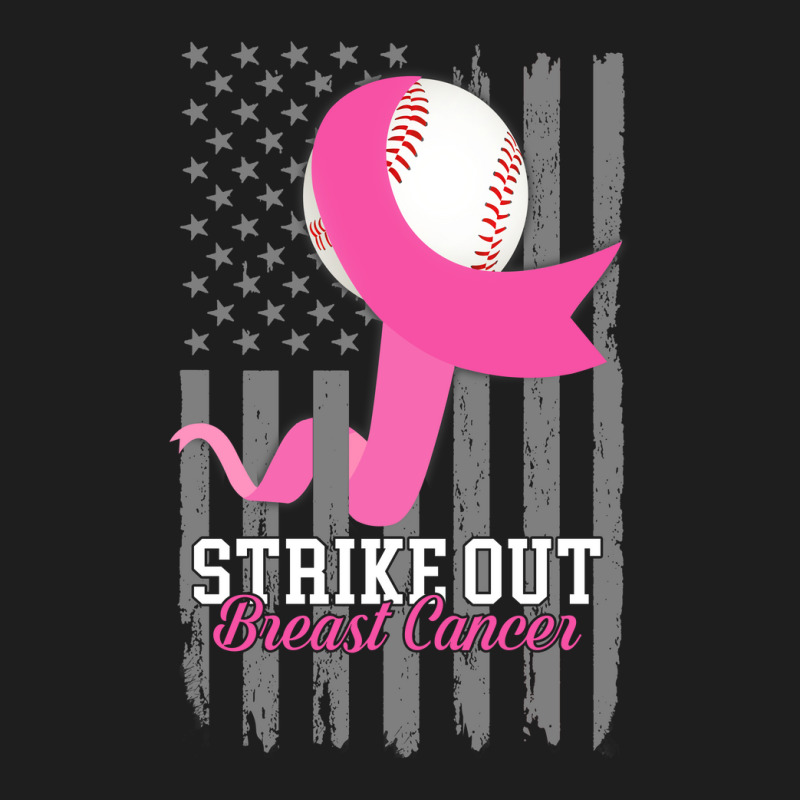 Breast Cancer Strike Out Baseball Flag Cancer Survivor Awareness Classic T-shirt by circularflap | Artistshot