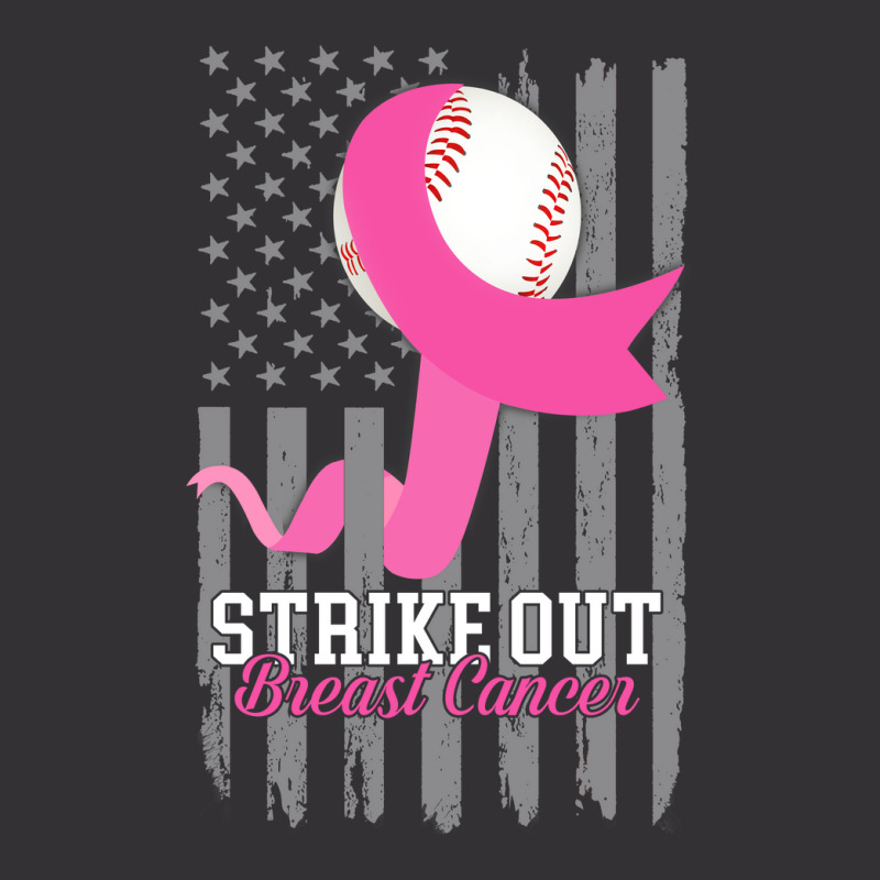 Breast Cancer Strike Out Baseball Flag Cancer Survivor Awareness Vintage Short by circularflap | Artistshot