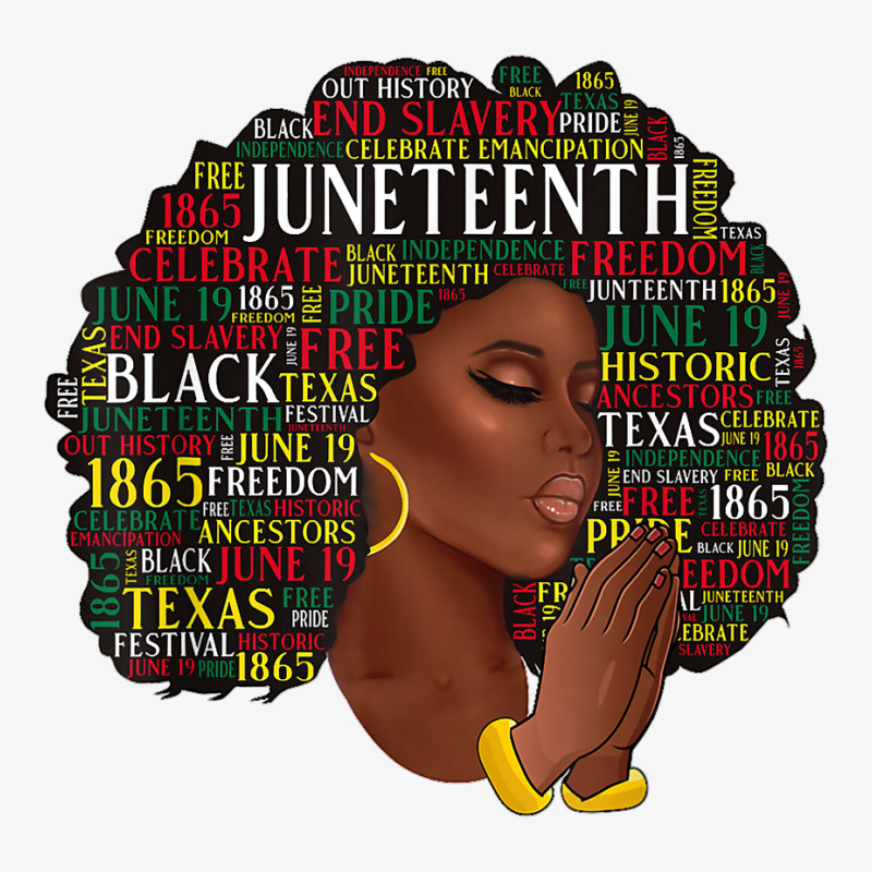 Juneteenth Melanin Black Women Natural Hair Afro Word Art T Shirt Ladies Fitted T-Shirt by lorebrend | Artistshot