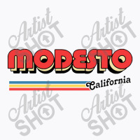 Modesto, Ca Retro Typography Design T-shirt | Artistshot