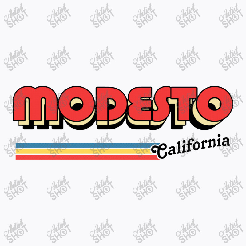 Modesto, Ca Retro Typography Design T-shirt | Artistshot