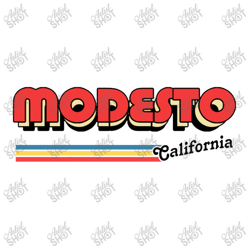 Modesto, Ca Retro Typography Design Crewneck Sweatshirt | Artistshot