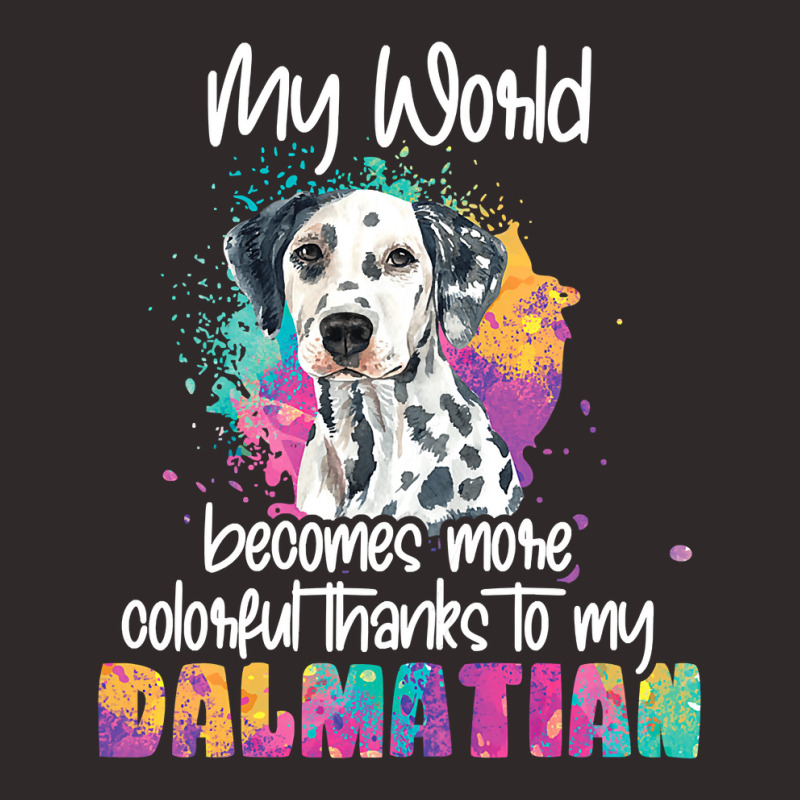 Dalmatian Funny Dog Womens Colorful World Thanks To My Dalmatian Dog D Racerback Tank by circularflap | Artistshot