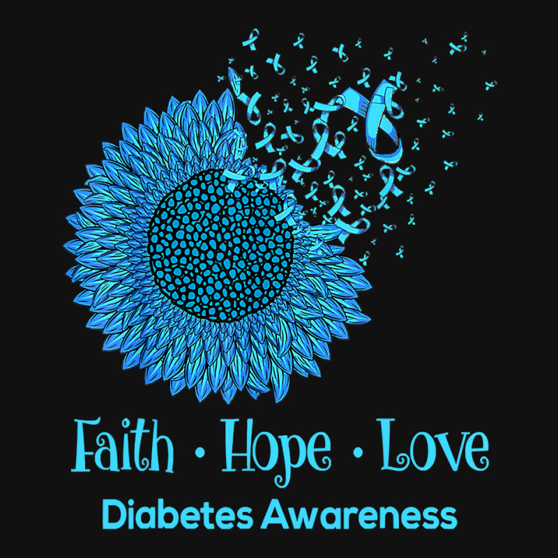 Diabetes Diabetic Sunflower Faith Hope Love Diabetic 7 Diabetes Awaren Landscape Canvas Print by circularflap | Artistshot