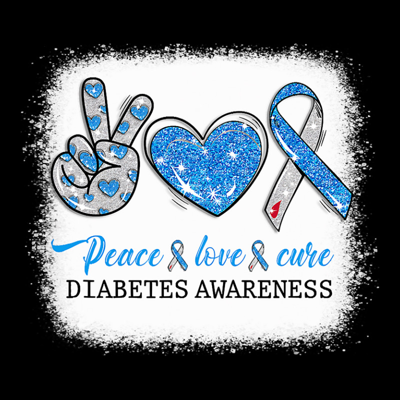 Diabetes Diabetic Bleached Peace Love Cure Diabetes T1d Awareness Surv Zipper Hoodie by circularflap | Artistshot