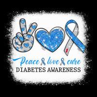 Diabetes Diabetic Bleached Peace Love Cure Diabetes T1d Awareness Surv Unisex Jogger | Artistshot