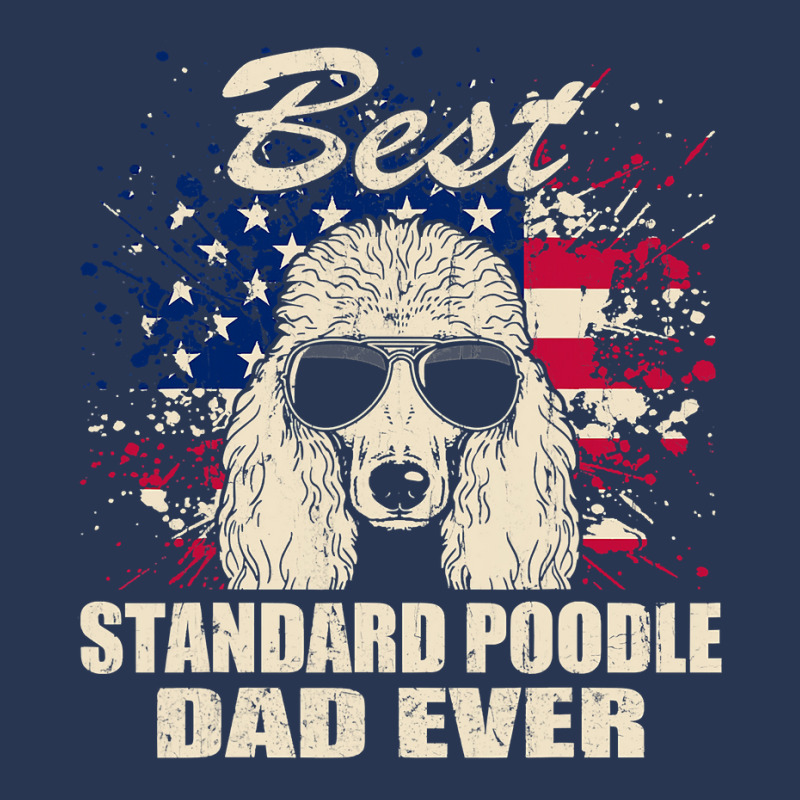 Poodle Lover Dog Best Standard Poodle Dad Ever American Flag Vintage 1 Men Denim Jacket by circularflap | Artistshot