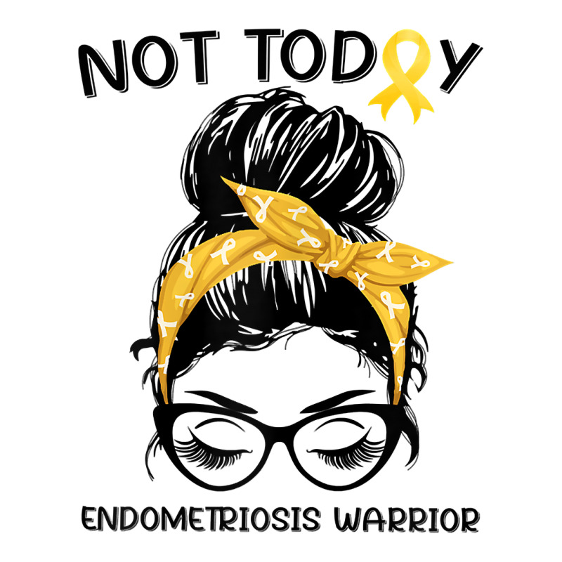 Womens Endometriosis Warrior Messy Bun Yellow Ribbon Endo Awareness T Youth Tee | Artistshot