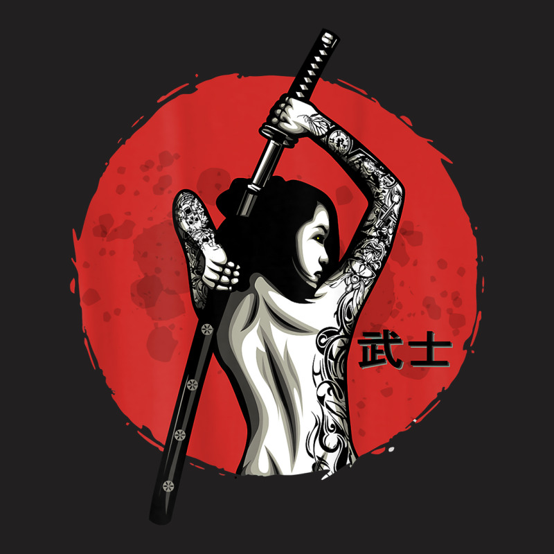 Japanese Warrior   Sexy Samurai   Female Samurai (on Back) T Shirt T-Shirt by jayannidifalco | Artistshot