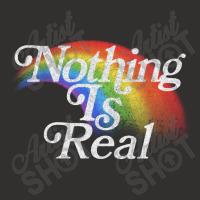 Nothing Is Real, 80s Nihilist Faded Rainbow Champion Hoodie | Artistshot