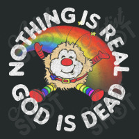 Nothing Is Real God Is Dead  Faded 80s Nihilist Rainbow Design Women's Triblend Scoop T-shirt | Artistshot