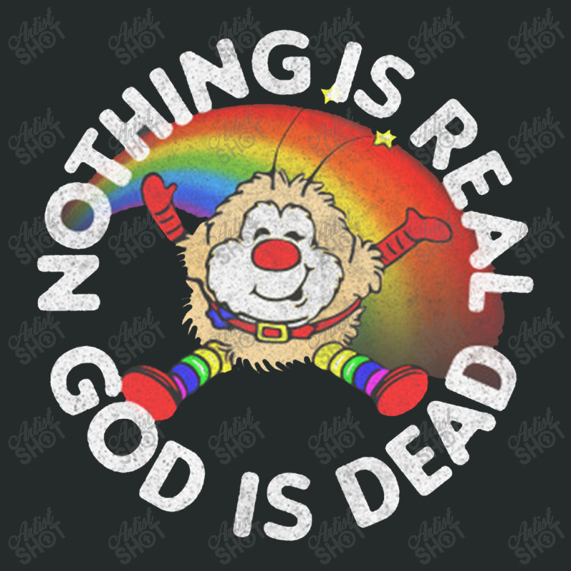 Nothing Is Real God Is Dead  Faded 80s Nihilist Rainbow Design Women's Triblend Scoop T-shirt by qulonuhun | Artistshot